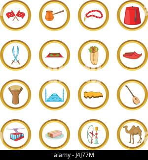 Turkey vector set, cartoon style Stock Vector