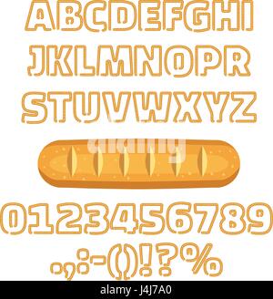 Long loaf alphabet numbers vector illustration Stock Vector