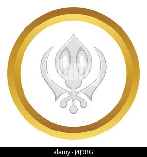 Sikhism emblem Khanda religious symbol traditional Sikh flag has an ...