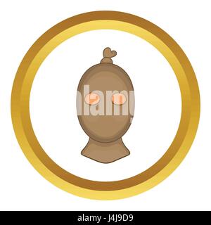 Thief with stocking over his head vector icon Stock Vector