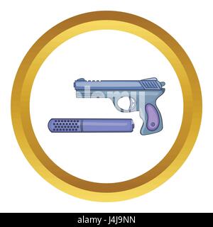 Pistol and silencer vector icon Stock Vector