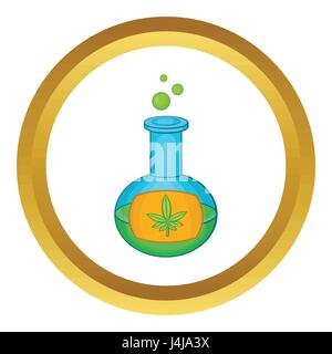 Test tube with marijuana leaf vector icon Stock Vector