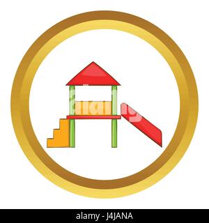 Playhouse with slide vector icon Stock Vector