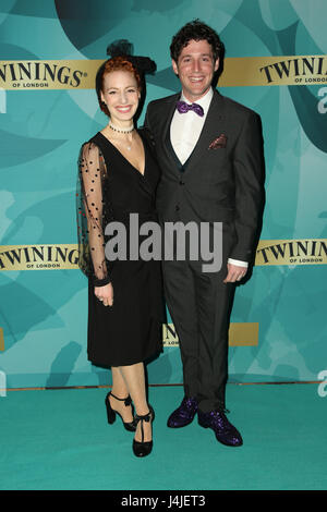 Emma Watkins (Purple Wiggle) and Lachlan Gillespie attend the Twinings Design Challenge Winner Cruise – Sydney, Australia Stock Photo