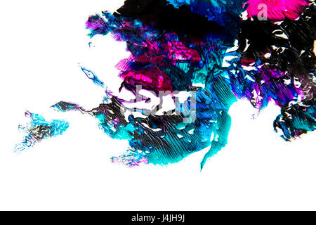 Abstract paint smudges isolated on white background Stock Photo