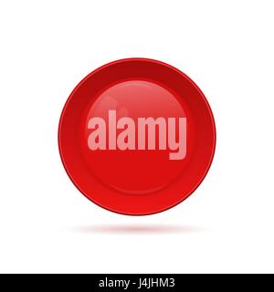 Blank round button for website. 3D glass button. Vector illustra Stock Vector