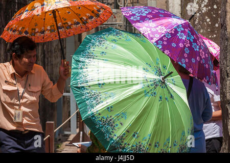 Sunshades, Prasat Bayon, Angkor, Siem Reap, Cambodia Stock Photo