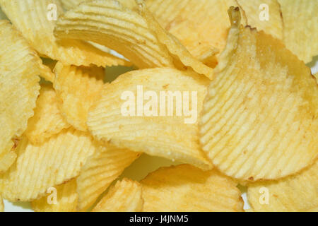filled plate of chips Stock Photo