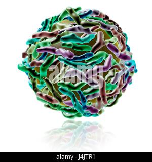 Illustration of a papilloma virus particle. Stock Photo