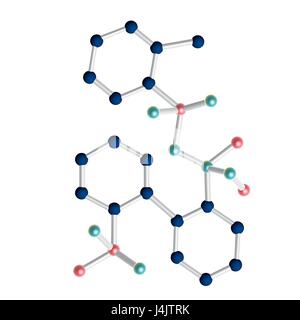 Molecular model of the antiparasitic drug benznidazole. Stock Photo