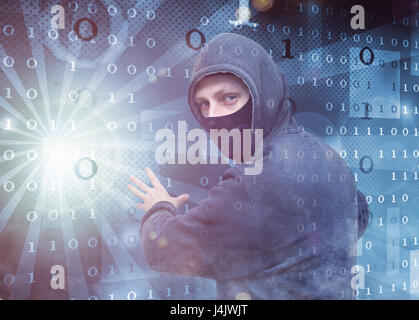 hacker stealing data Stock Photo