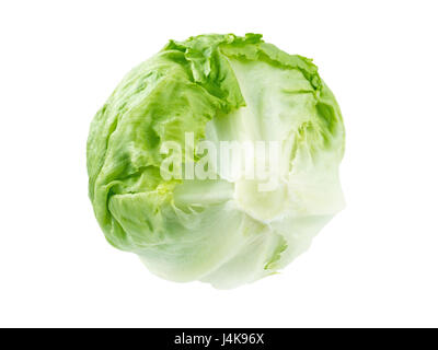 Iceberg lettuce salad head isolated on white Stock Photo