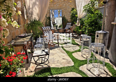 The picturesque garden of Omerye Hamam in the old town of Nicosia (Lefkosia), Cyprus. Stock Photo