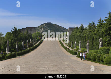 Qianling, Tang dynasty tomb, 7th century, near Xian, China Stock Photo