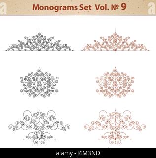 Set of ornate patterns in retro style Stock Vector