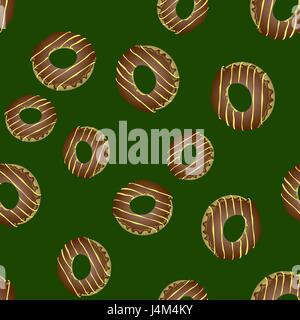 Fresh Sweet Donuts Seamless Pattern Stock Vector