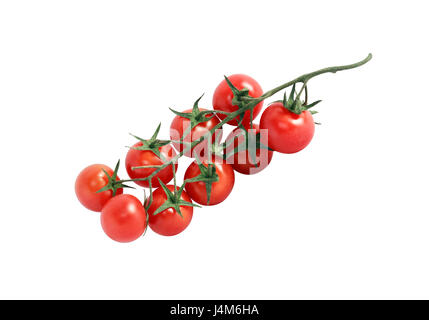 Ripe cherry tomatoes isolated on white background with clipping path Stock Photo