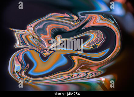 Colorful psychedelic liquefied background looks like painting Stock Photo