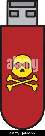 usb memory with skull Stock Vector