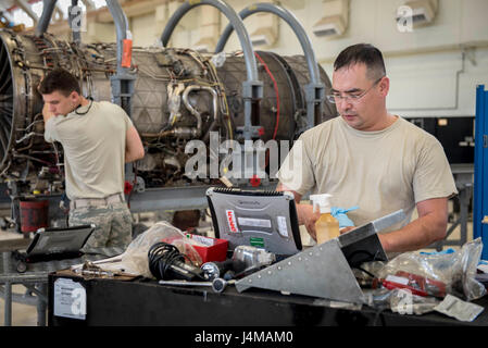 Aerospace propulsion technicians from the 18th Component Maintenance ...