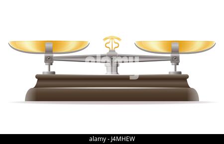 scales old retro vintage icon stock vector illustration isolated on white background Stock Vector