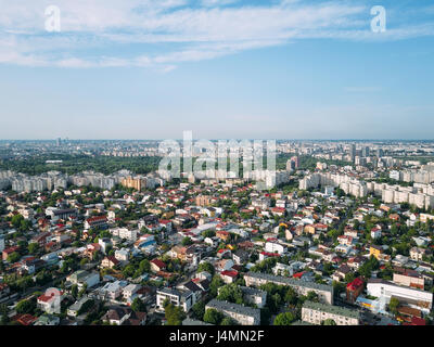 Aerial Panoramic View Of Bucharest City In Romania Stock Photo