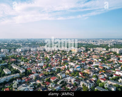 Aerial Panoramic View Of Bucharest City In Romania Stock Photo