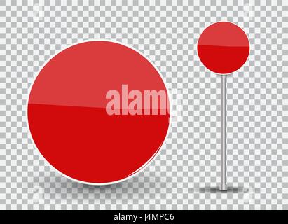 Prohibiting Travel Round Red Road Signal on a transparent background. Vector Illustration. EPS10 Stock Vector