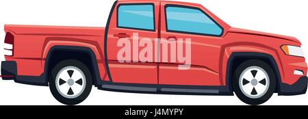 red pickup truck vehicle transport Stock Vector
