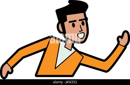 young man stretching arm icon image  Stock Vector