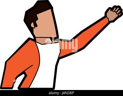 young man stretching arm icon image  Stock Vector