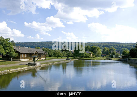 Germany, Bavaria, throaty home, old channel harbour, in 1846, Ludwig-Donau-Main-Kanal, Stock Photo