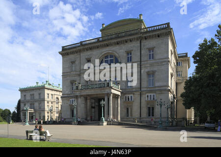 Germany, food, dysentery area, Bredeney, Villa hill, North Rhine-Westphalia, Essen-Bredeney, part of town, family seat, industrialist's family, prestige building, museum, croup archive, art exhibits, people, Stock Photo