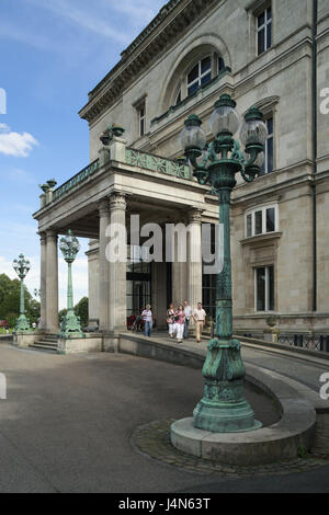 Germany, food, dysentery area, Bredeney, Villa hill, detail, lantern, tourist, North Rhine-Westphalia, Essen-Bredeney, part of town, family seat, industrialist's family, prestige building, museum, croup archive, art exhibits, people, visitors, no model release, Stock Photo