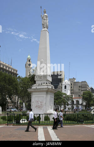 Argentina, Buenos Aires, plaza de Mayo, statue, Stock Photo