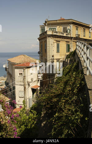 Italy, Calabria, Pizzo, local view, Süditalien, coast, houses, residential houses, inclination, sea view, destination, tourism, Stock Photo