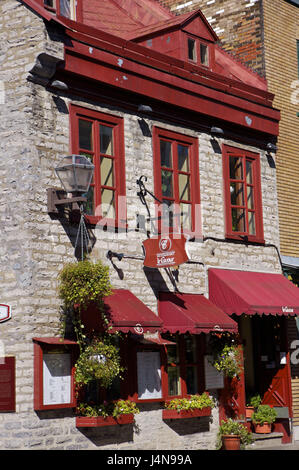Restaurant 'Le Cavour', Rue Saint-Louis, Old Town, Quebec, Canada, Stock Photo