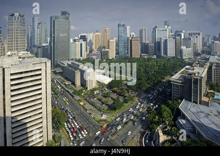 The Philippines, island Luzon, Manila, Makati District, town view, South-East Asia, high rises, buildings, office buildings, architecture, skyline, town, capital, streets, traffic, Stock Photo