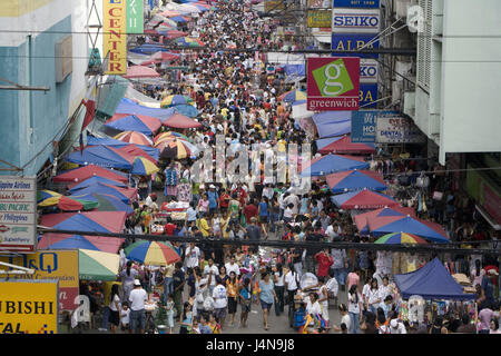 The Philippines, island Luzon, Manila, centre of the city, Carriedo District Quiapo Market, market beating out, destination, capital, town, market, Marktstrasse, shopping street, market stalls, display screens, people, crowd of people, locals, sales, Stock Photo