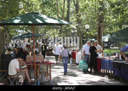 South America, Uruguay, Montevideo, plaza Constitucion, market, Stock Photo