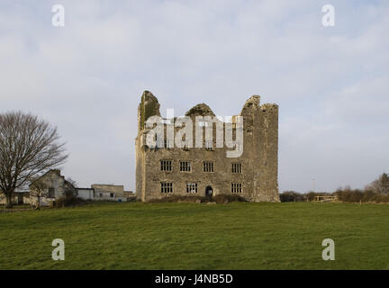 Ireland, west coast, Burren, Leamanagh Castle, Stock Photo