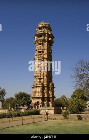 India, Rajasthan, Chittorgarh, Chittor, fort, Jaya, Stambha, Stock Photo