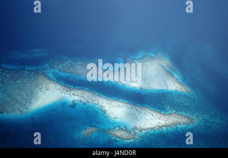 Aerial shots, coral reefs, the Maldives, Stock Photo