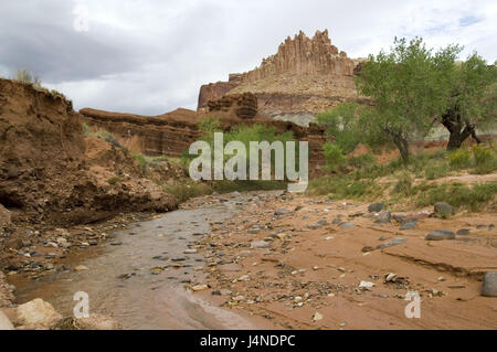 The USA, Utah, Capitol Reef national park, The Castle, Stock Photo