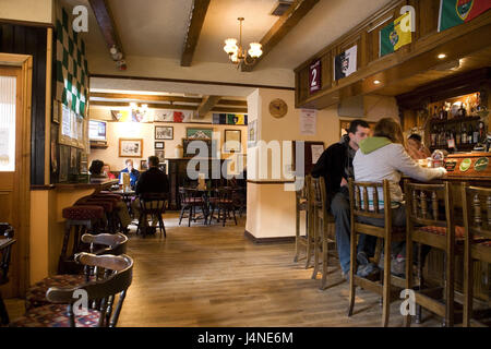 Ireland, west coast, Cong, bar, inside, guests, Stock Photo