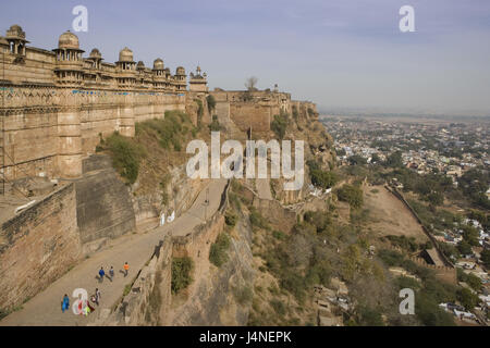 India, Madhya Pradesh, Gwalior, fort, tourist, Stock Photo