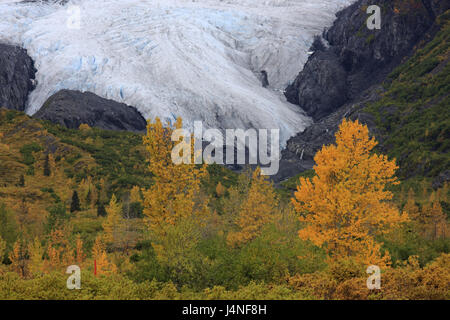 The USA, Alaska, Chugach Mountains, Südalaska, Worthington glacier, autumn, Stock Photo