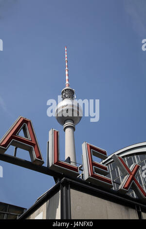 Germany, Berlin, Alexander's square, television tower, detail, Stock Photo