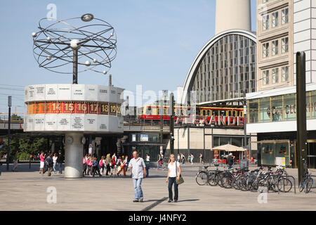 Germany, Berlin, Alexander's square, world time clock, tourist, Stock Photo