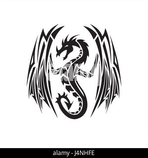 Wivern tattoo design Stock Vector